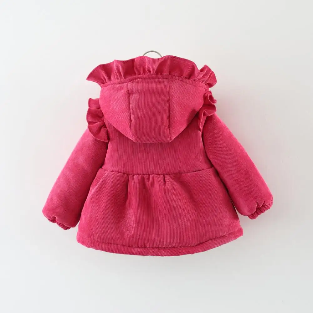 Baby Snow Coat For Girls Winter Warm Jackets Kids Fur Snowsuit Girl Overcoat Cotton-Padded Infant Velvet Thick Hoodies 2 3 years