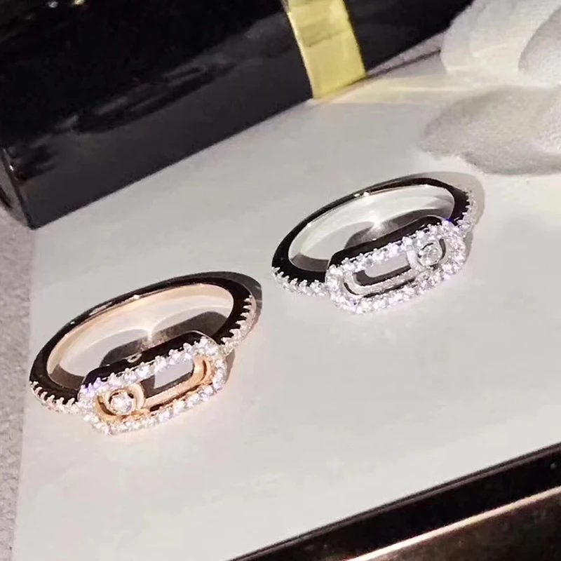 

Hot Brand Pure 925 Sterling Silver Jewelry For Women Slide Stone Rings Move Stone Rings Hot Beach Party Jewelry drop shipping