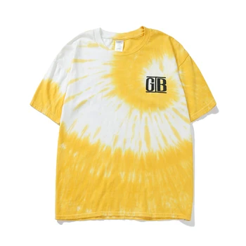 

2019 NEW Summer Harajuku Hip Hop Tie dye Swirl Stripe Printed Casual Unisex loose Cotton T Shirt Tops Vest Tees Men T-shirt
