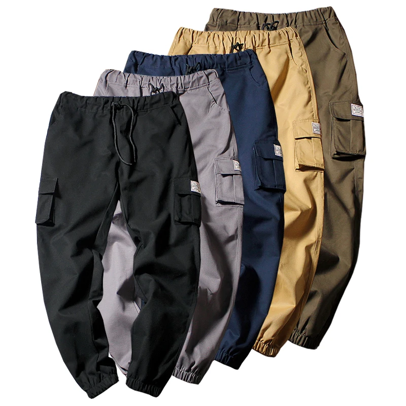 Мужская Уличная одежда в стиле хип-хоп, модные хлопковые брюки-карго с несколькими карманами, повседневные штаны, мужские шаровары, спортивные штаны для бега, плюс 5XL