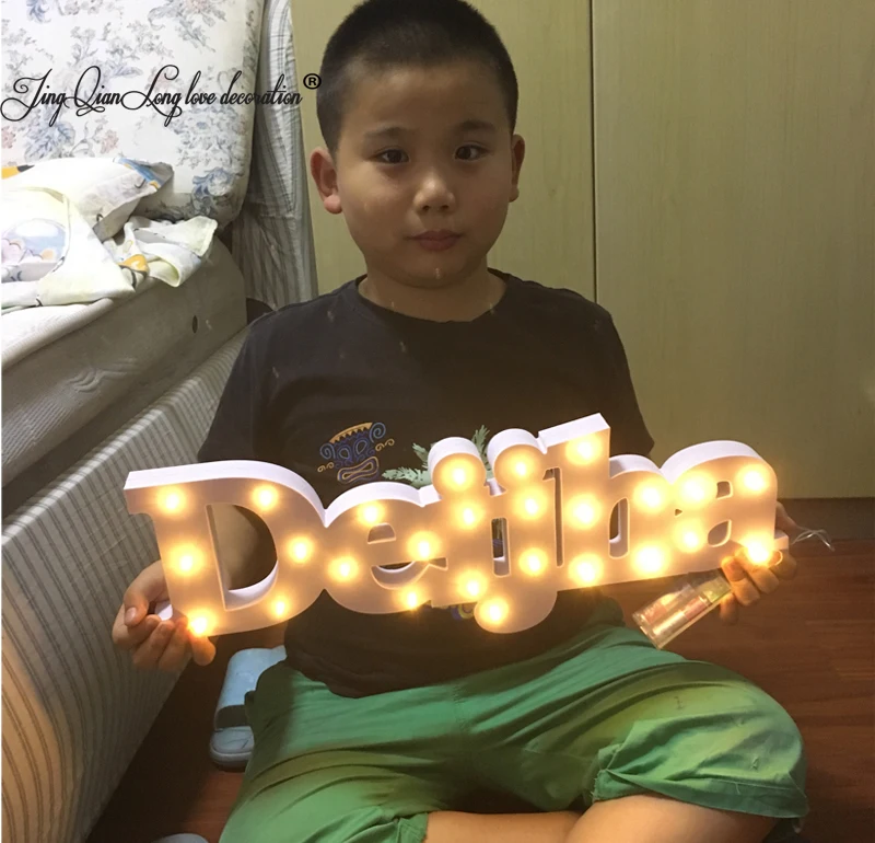  Baby name Bespoke luxury gift Light up letters bespoke light up name Birthday gift name with white  - 32832607295