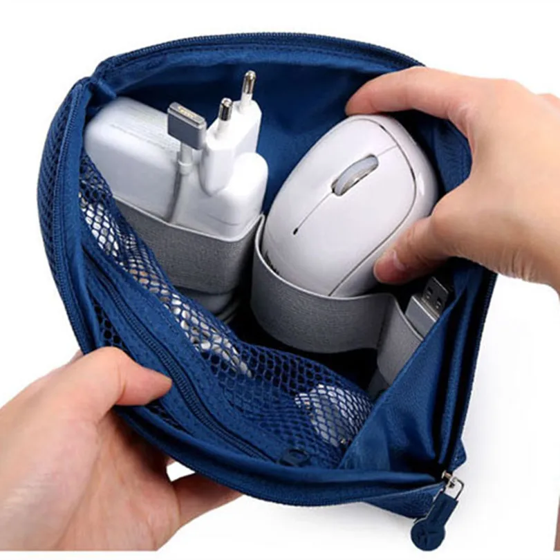 

NEW Travel Data cable Neatening Charger Organizer Headphone Winder Earphone Cord Wrap Boxes Storage Bag Wire Holder