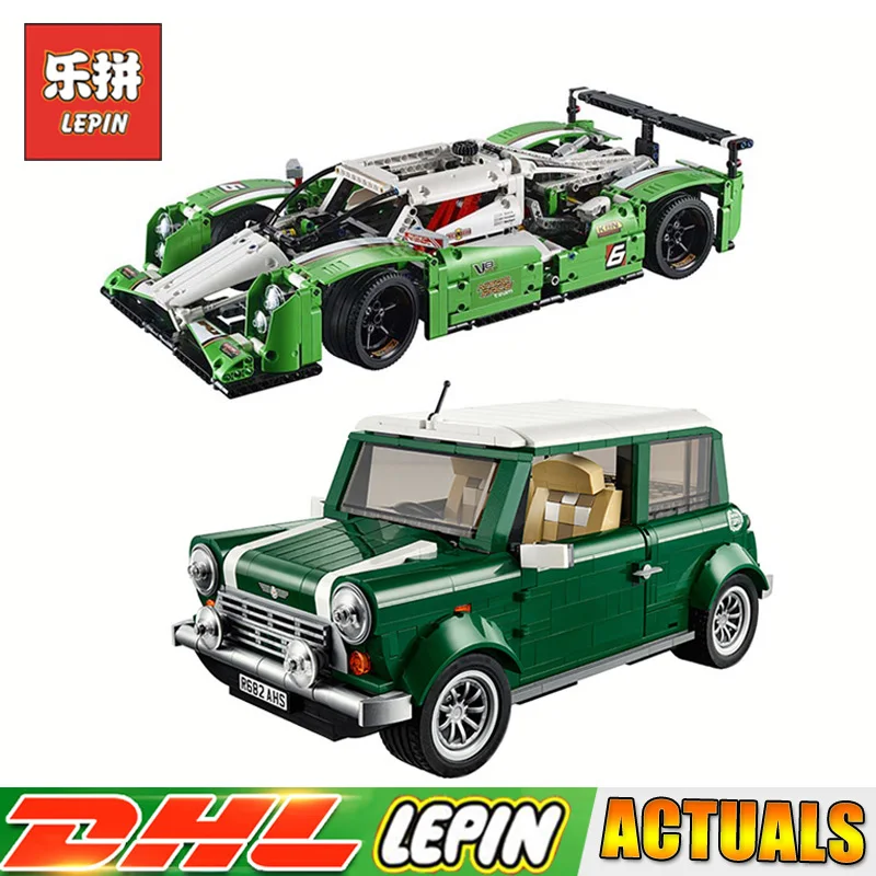 

Lepin 20003 24 Hours Race Car + 21002 MINI Cooper Technic Model Building Blocks Bricks Toys Compatible LegoINGlys 42039 10242