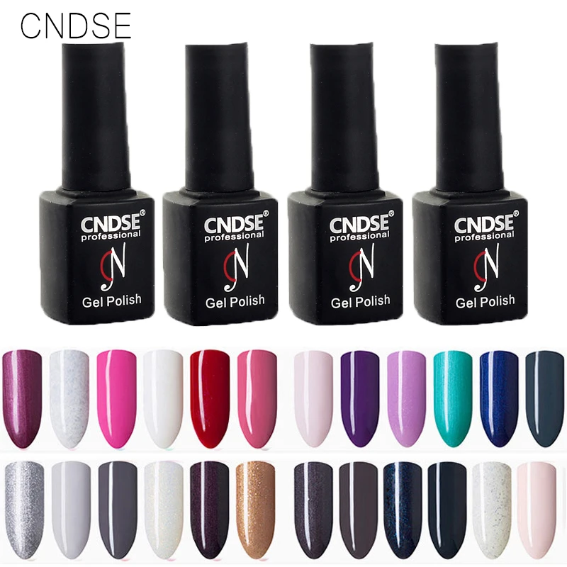 

CNDSE Nail Polish 7ML Soak Off UV LED Bling Gel Nail Primer Semi Permanent Gel Lacquer Lucky Enamel Acrylic Nail Art Paint
