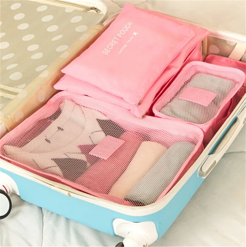 6PCS Travel Storage Bag Set Clothes Organizer For Suitcase Luggage