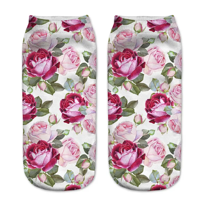 Неоновые носки с 3D принтом женские носки женские короткие носки до лодыжки Mujer повседневные чулочно-носочные изделия с принтом - Цвет: 40871