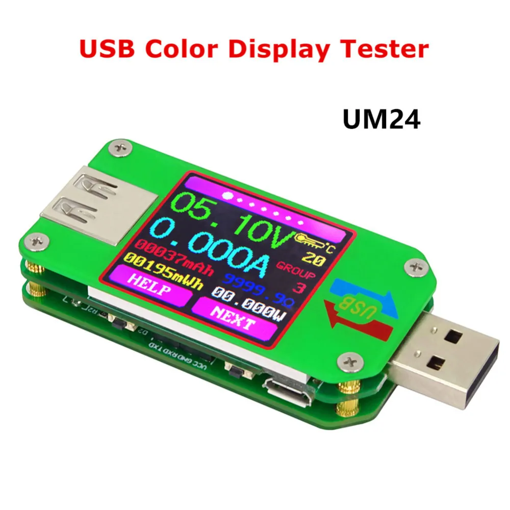 

UM24 UM24C for APP USB 2.0 LCD Display Voltmeter Ammeter Battery Charge Voltage Current Meter Multimeter Cable Measure Tester