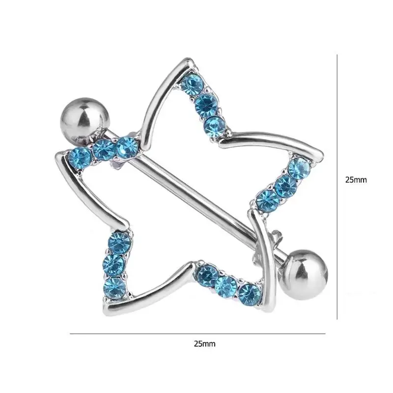 Ниппель кольцо Звезда Стразы язычок для пирсинга, из хирургической стали патрубок кольцо ювелирное изделие для тела для мужчин и женщин; подарок ювелирное изделие Украшение Аксессуары