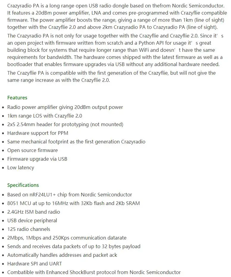 Crazyradio-PA INFO