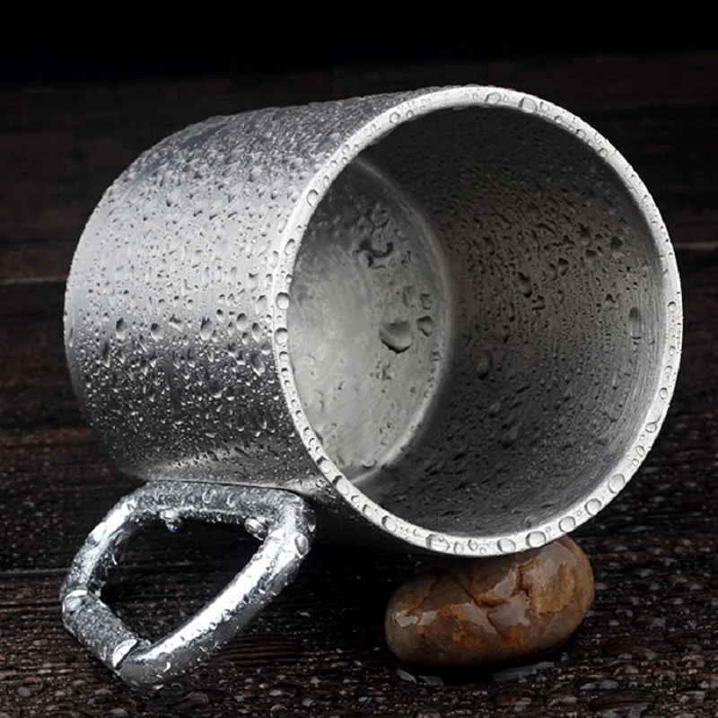 300 мл портативная кружка из нержавеющей стали, чашка с двойными стенками, круглая кружка для кофе, чая, чашка с карабином, ручка для напитков, бутылка для воды