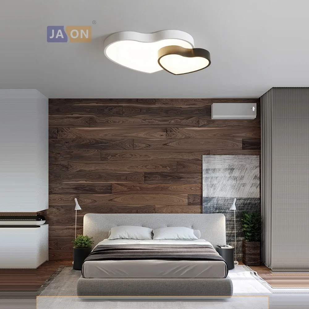 

LED Nordic Iron Acryl Black White Double Heart LED Lamp.LED Light.Ceiling Lights.LED Ceiling Light.Ceiling Lamp For Foyer