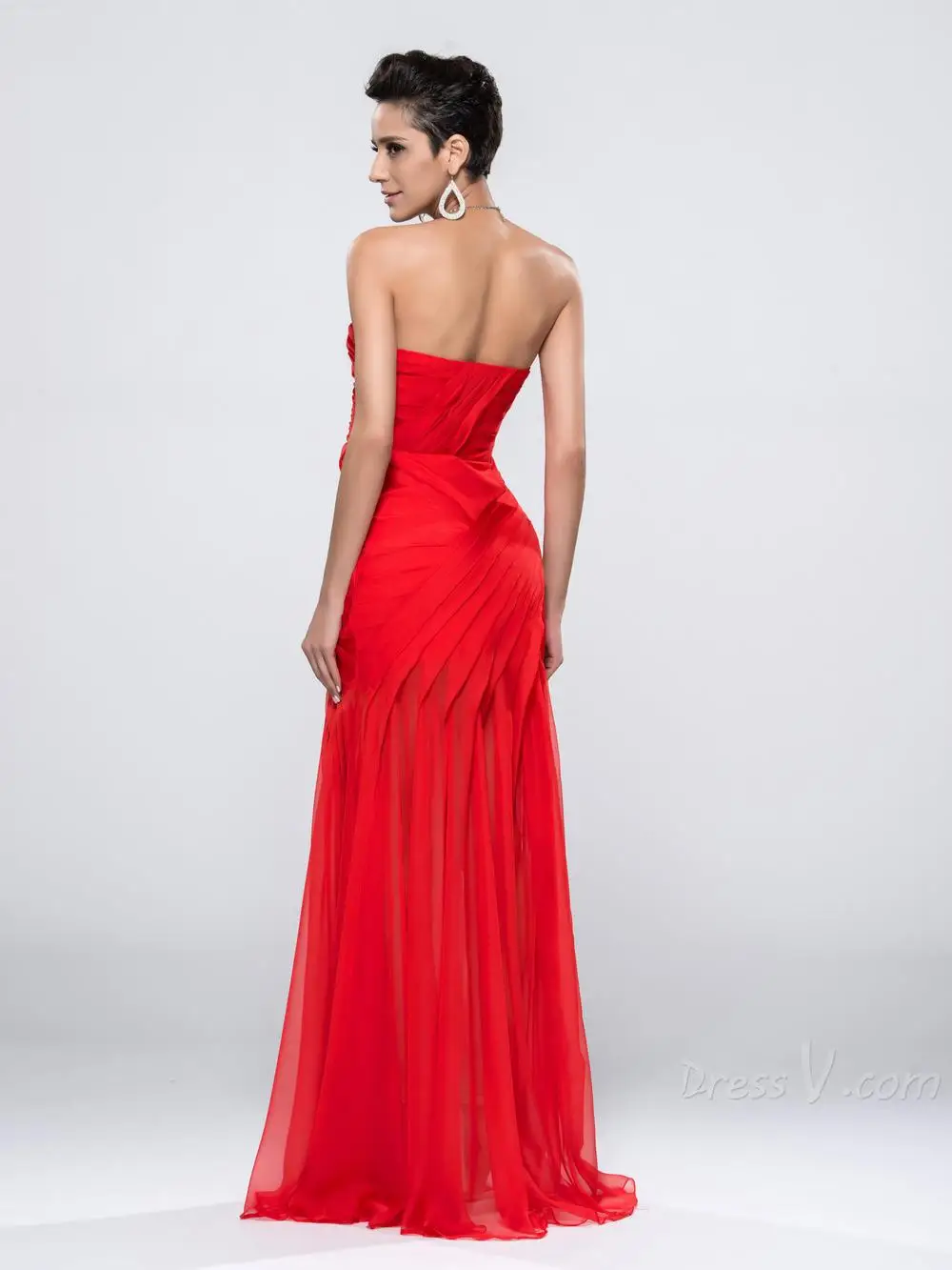 dressv.com SUPPLIES [Christmas Sale] Charming Sequin Beaded Sweetheart Ruched Mermaid Split Front Evening Dress Designer Dresses (2)