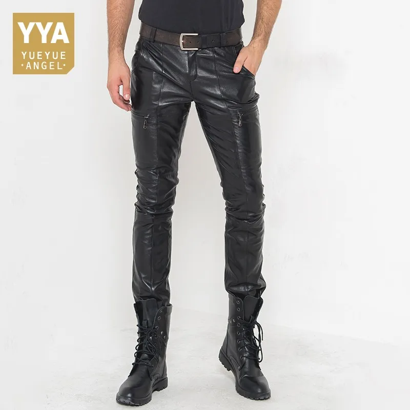 Echt Lederen Heren Broek Herfst 2020 Hot Fashion Echte Schapenvacht Biker Slim Skinny Lange Broek Casual Streetwear Pantalon Mannelijke Echt Lederen Heren Broek Herfst 2020 Hot Fashion Echte Schapenvacht Biker Slim Skinny Lange Broek Casual Streetwear Pantalon Mannelijke