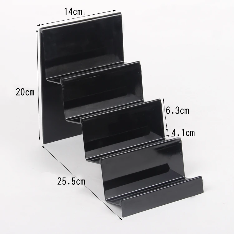 

TONVIC 3pcs Plastic Multifunctional Clear View/Black Wallet Phone Display Stand Card Holder Rack 4 Layers