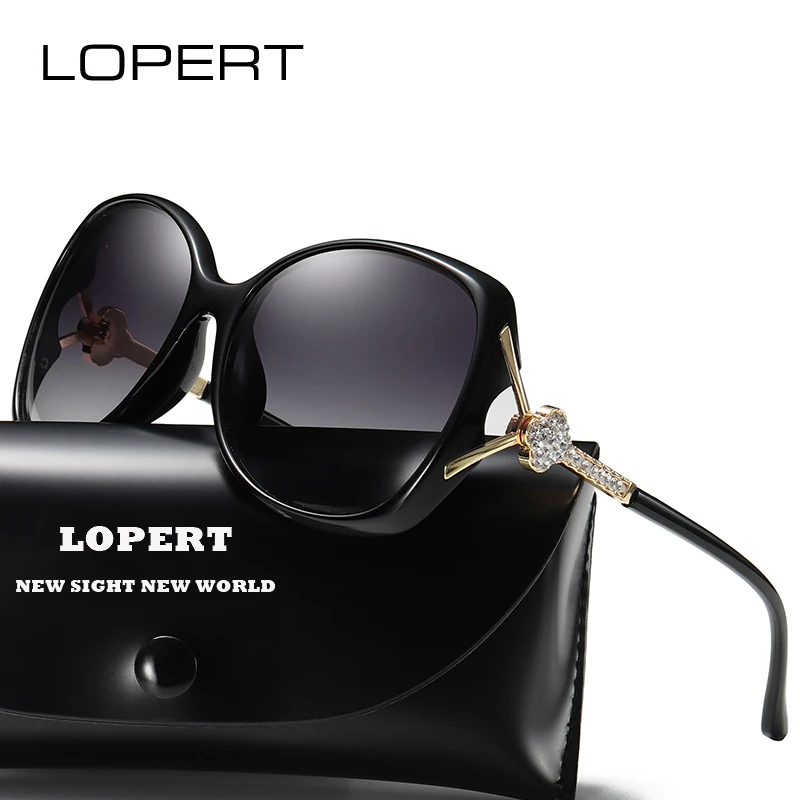 

LOPERT Brand Designer Gradient Polarized Sunglasses Womens Retro Vintage Cat Eye Sun Glasses Fashion Diamond Eyeglasses De sol