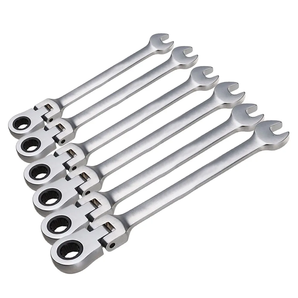 Ratchet Handle Wrenches Fixed Head Ratcheting Combination Spanner CR V