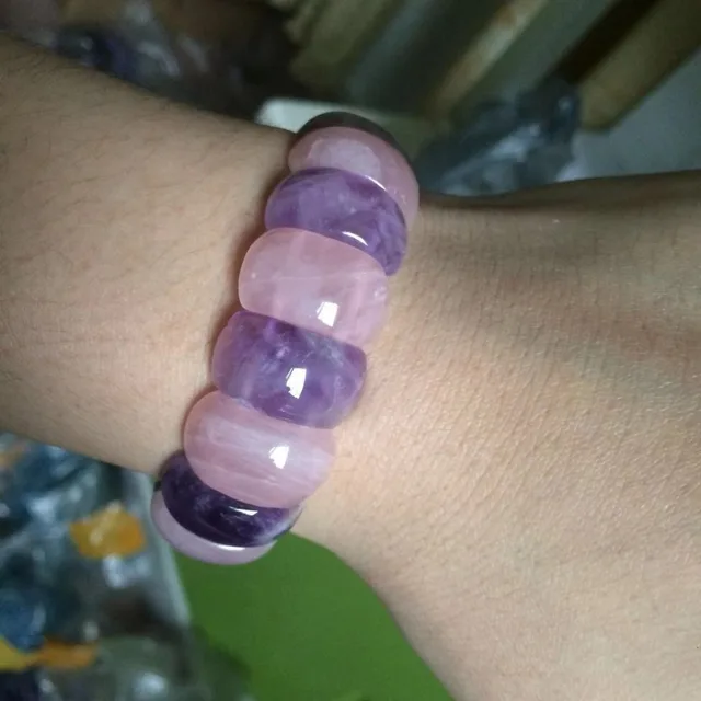 Bracelet Améthyste Et Quartz Rose