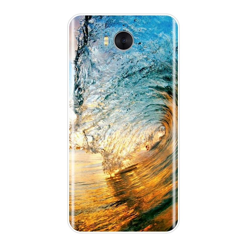 Для huawei Y3 Y5 Y6 II Y7 2017 Pro силиконовый чехол для телефона волны океана мягкая задняя