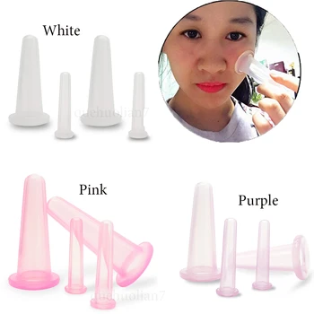 

SPEQUIX 4PCS Face & Eye Cup Therapy Massage Set Silicone Vacuum Cups 2 Size Massager Cup Cups For Reduce Fine Lines New