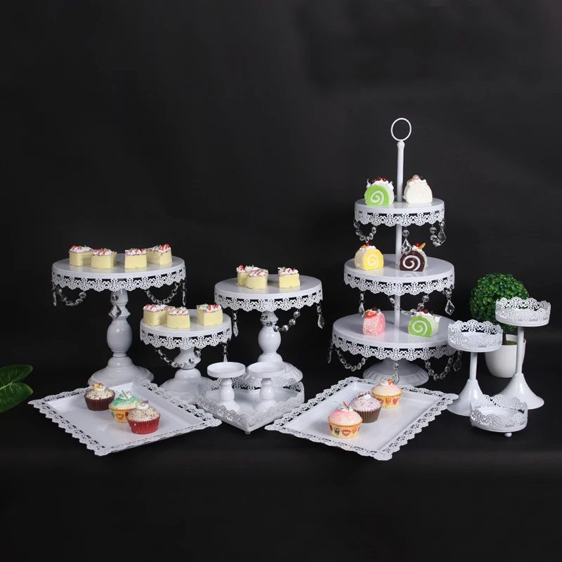 1-18 шт. набор Белое золото кристалл жемчуг металлическая, для подставки для пирожных кексов сервировка десерта стойка держатель вечерние свадебные украшения стола для банкета