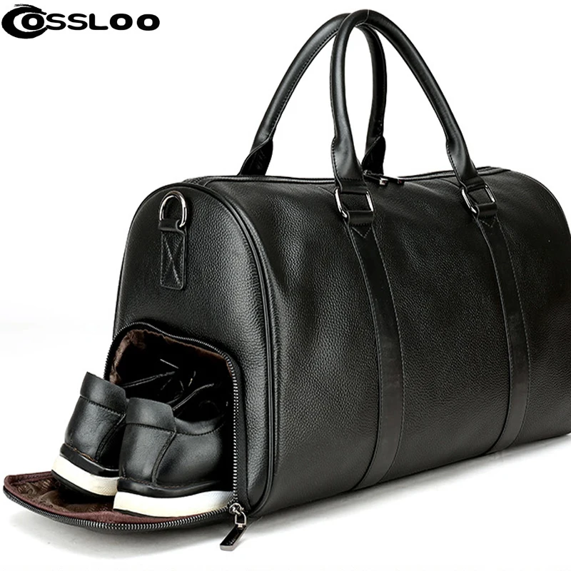 

Men's Travel Bag Casual Genuine Leather Luggage Carry On Leather Duffel Shoulder Bags Weekend Bag Big Tote Handbag bolsa