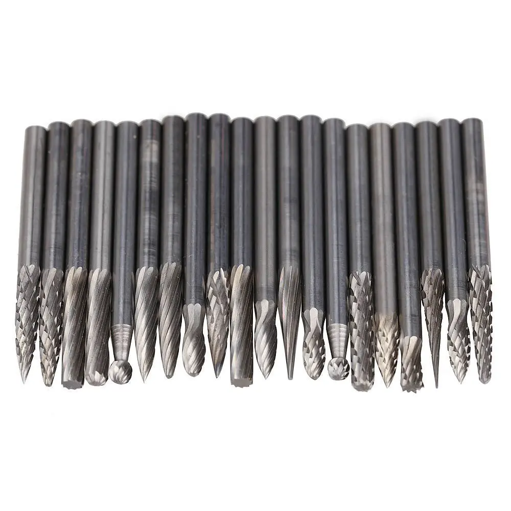 20x Tungsten Steel Solid Carbide Burrs For Rotary Drill Die Grinder
