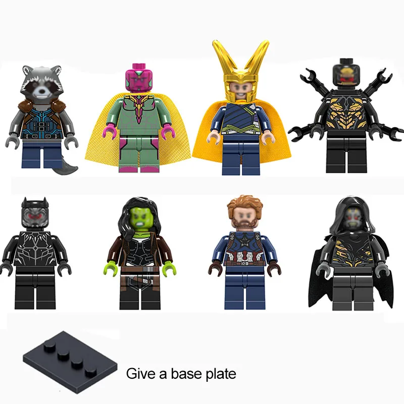 

Single Super Heroes ROCKETED OUTRIDERS BLACK PANTHER CORVUS GLAIVE building blocks Compatible Legoed City Figures toys For kids
