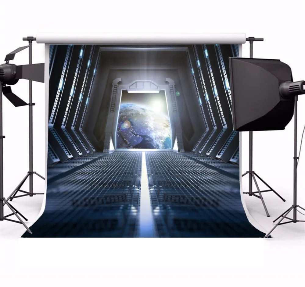 Laeacco Fantasy Spacecraft Interior Photography Backgrounds Customized Photographic Backdrops For Photo Studio