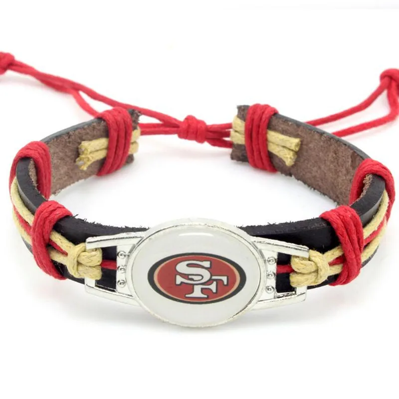 New Fashion San Francisco 49ers Football Team Leather Bracelet
