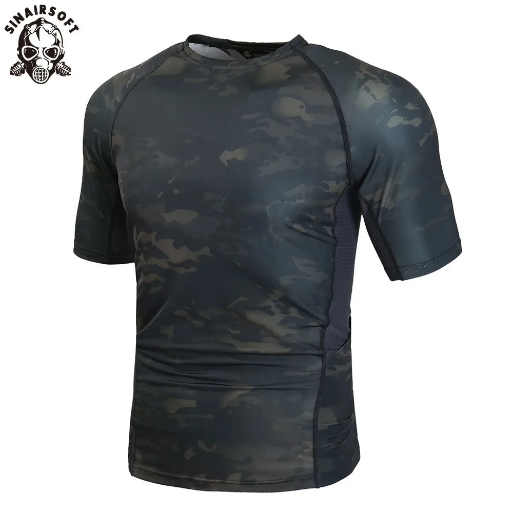 SINAIRSOFT тактическая короткая камуфляжная футболка в стиле милитари спортивная