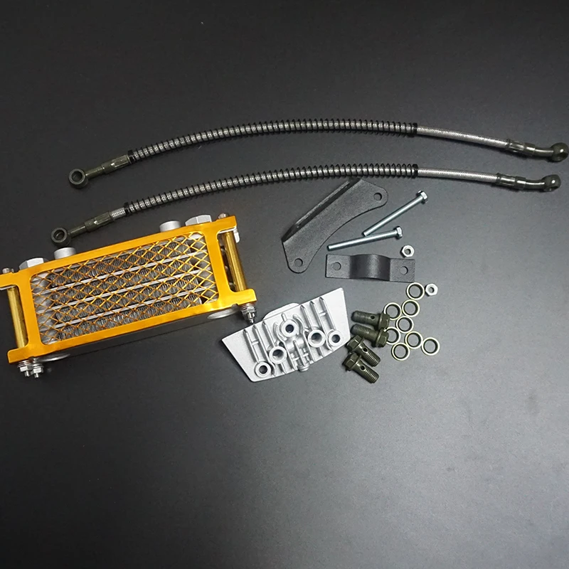 Universal Motorcycle Oil Cooler Radiator & CNC Plate cooling 50cc 70cc 90cc 110CC engine radiator oil cooler