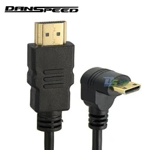 Danspeed 1080 P HDMI F/м до крышкой вверх/вниз под прямым углом к Mini HDMI кабель V1.4 ТВ кабель для 1080 P HD ТВ