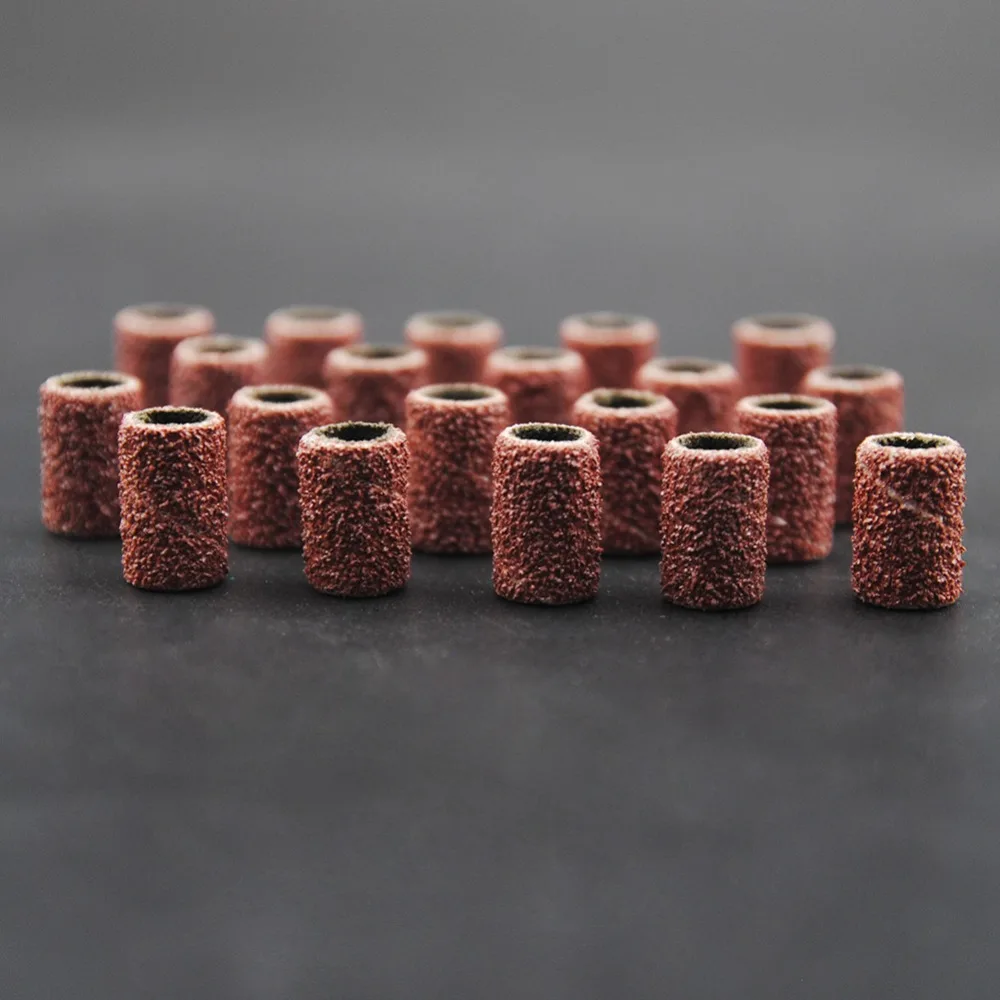 100 шт. цилиндр шлифовка Kit 80#120# 180#абразивные инструменты Dremel ногтей сверла Аксессуары наждачная бумага хвостовик роторные инструменты