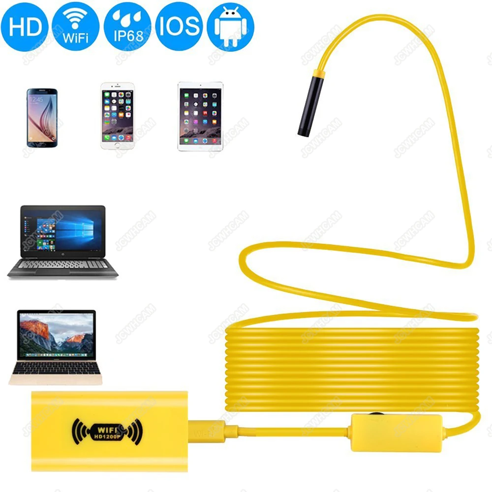 8 мм 1200 P HD WI FI эндоскоп Камера жесткий кабель 1/2/3 5/5/10 M IP68 Водонепроницаемый с