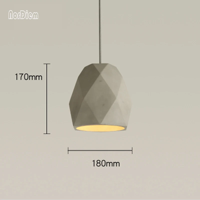 20 видов Лофт цементные подвесные светильники современный промышленный бетонный подвесной светильник креативные художественные подвесные лампы для кафе ресторана - Цвет корпуса: G Dia180xH170mm