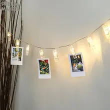 

2022 NEW LED String lights Card Photo Clip Holder Fairy Garland lamp For Christmas New Year Wedding Party Decoration Battery