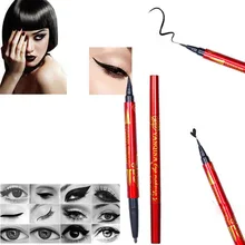 1 шт. Красота красный чехол для женщин леди жидкая подводка для глаз бровей двойной Черный Коричневый Карандаш Макияж Водонепроницаемые Инструменты