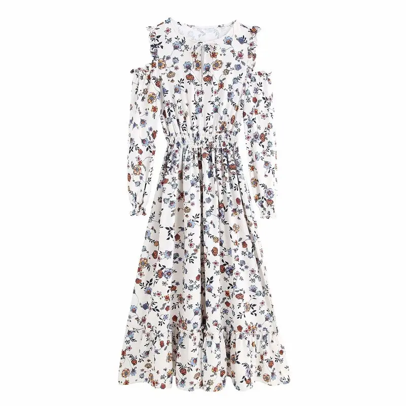

BB58-9430 European and American Fashion Wind Printed Shoulder Dresses