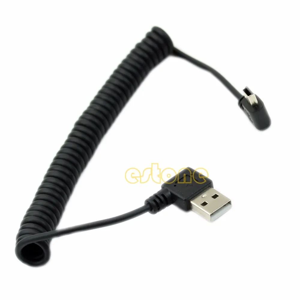 USB 2,0 с левым углом 90 градусов с штекером на левый угол Mini B 5p Мужской пружинный кабель