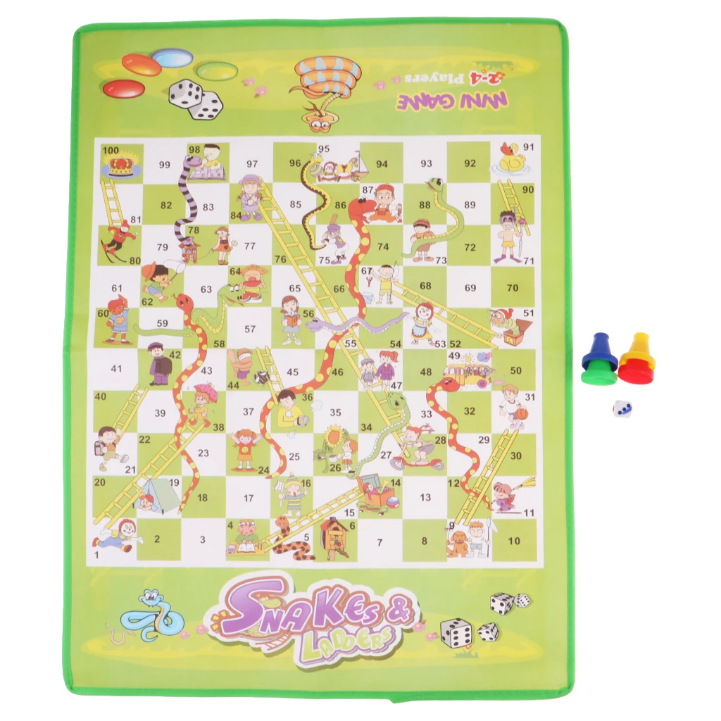 

Large Snake and Ladder Flying Chess Board with Chess&Dice Family Game for Kids Children Portable Board Game