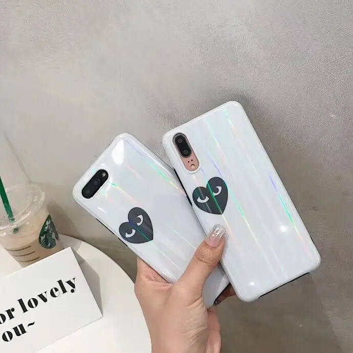 

Love CDG Play Comme des Garcons case for Samsung Galaxy S9 S8 Plus Note 9 8 Luxury Laser IMD Soft Silicon phone Cover Capa