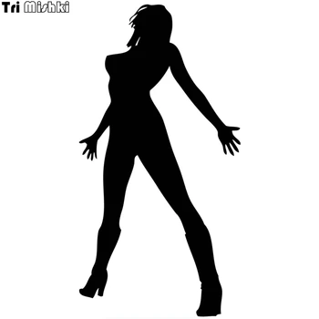 

Tri Mishki HZX633# 20x10.3cm Sexy woman opens her arms car sticker auto Windscreen Vinyl Decals Accessories Car Sticker