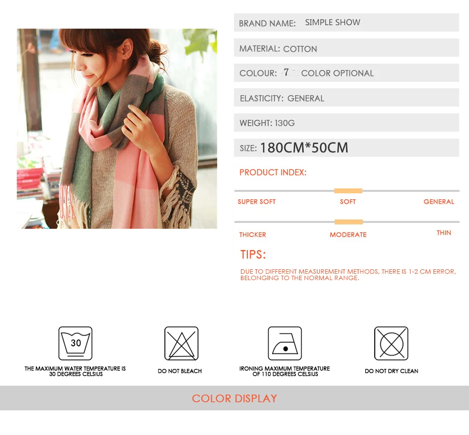SIMPLESHOW Новинка женский зимний шарф для женщин шарф и шаль теплые женские клетчатые шарфы женская шаль echarpe Прямая поставка
