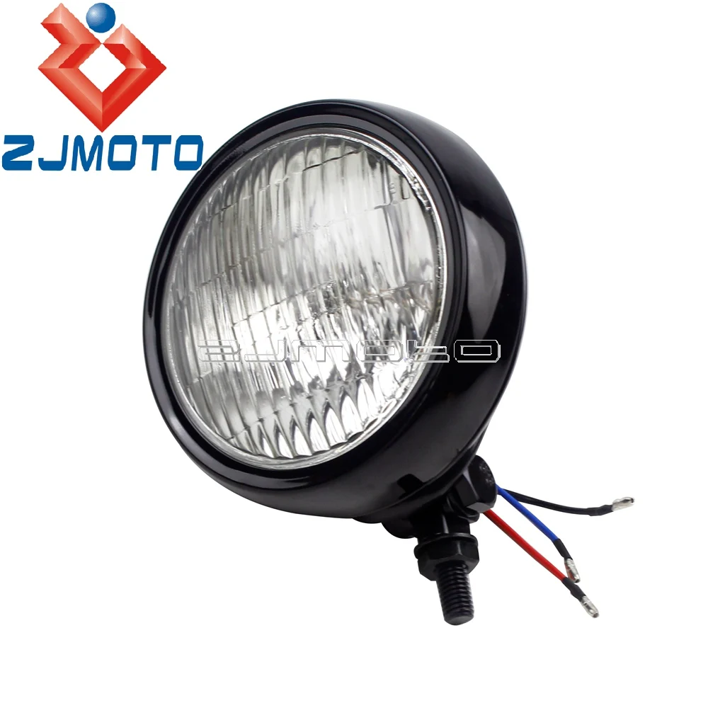 Retro Black Clear 5.8” Motorcycle Visor Vintage Headlight Custom Bobber Cruiser