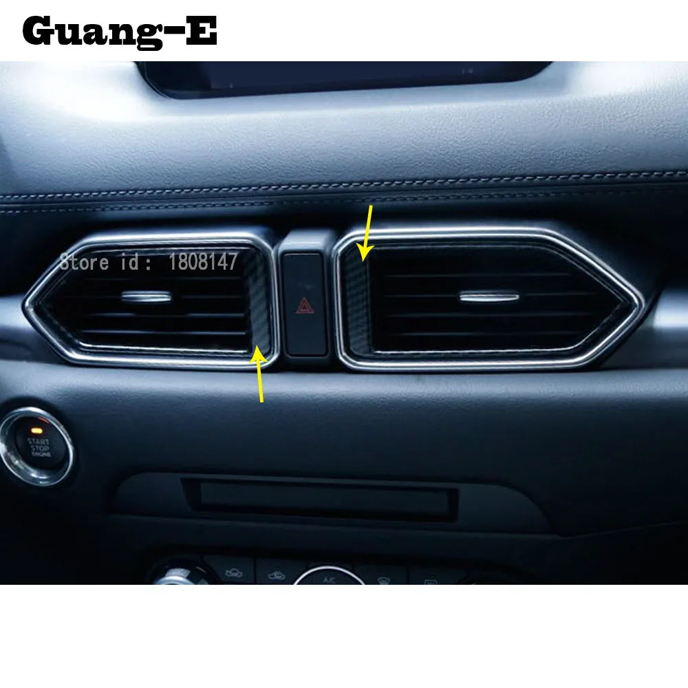 

Car sticker Switch vent outlet Middle air condition panel Control trim frame lamp 2pcs For Mazda CX-5 CX5 2nd Gen 2017 2018 2019