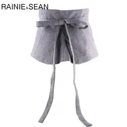 RAINIE Шон Extra широкий пояс для женщин широкий пояс серый широкие пояса для осенне зимняя Дамская обувь хлопок Лук ремень дамы Корейский