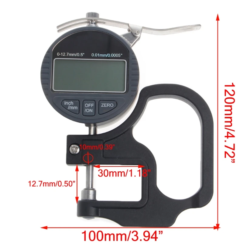 0-12,7 мм Электронный микрометр цифровой Толщина метр колеи 0,01 мм Глубина тестер # Sep.08