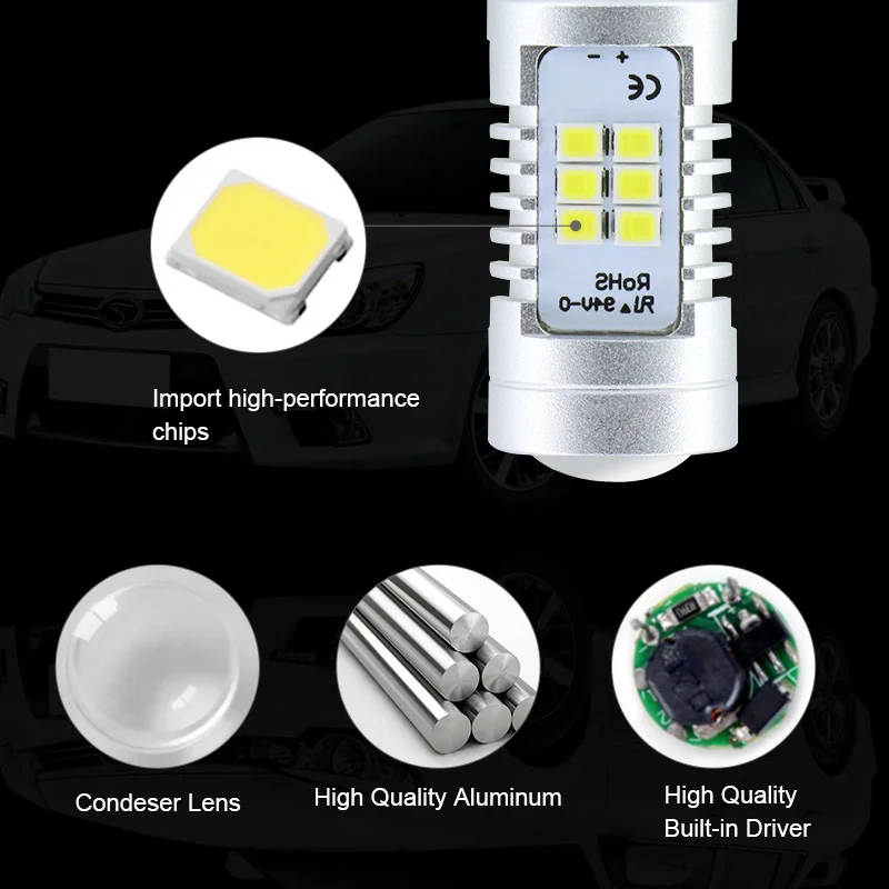 Светодиодные лампы Apmatauto 2x6000k Белые 1156 21 SMD Samsung для 2011 2017 Volkswagen MK6 Jetta дневные