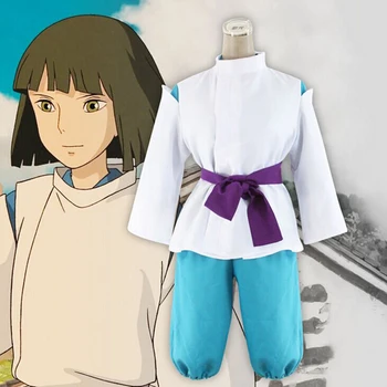 

Miyazaki Hayao Anime Spirited Away Nigihayami Kohakunushi Cosplay Costumes kohakugawa White Unisex Sets