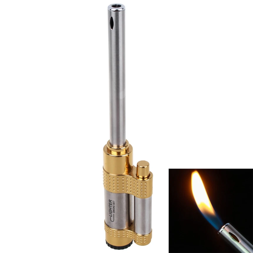 Fashion Metal Jet Flame Refillable Kitchen Gas Lighters Naked Flame